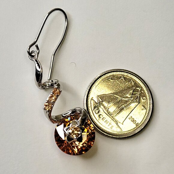 Citrine Yellow Crystal Earring - Picture 4 of 8